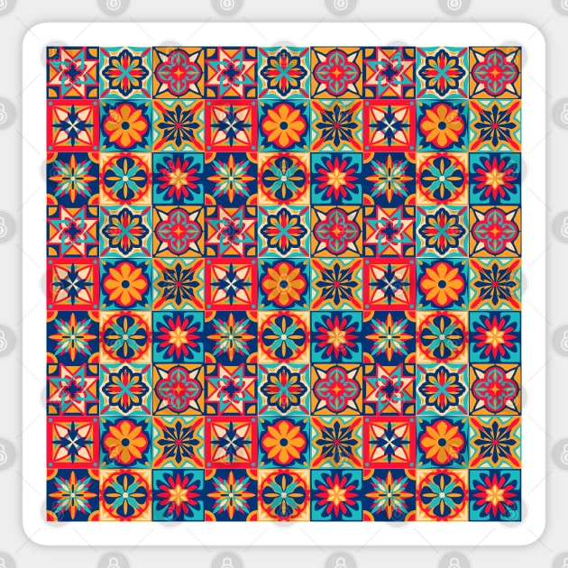 Azulejo #11- vector Portuguese Moorish pattern Sticker by GreekTavern